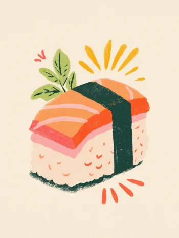 Almás sushi illusztráció falikép