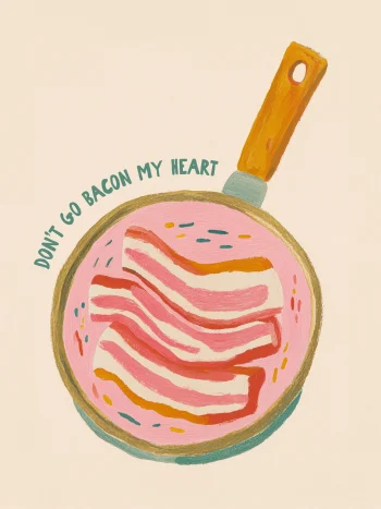 Bacon serpenyő illusztráció falikép