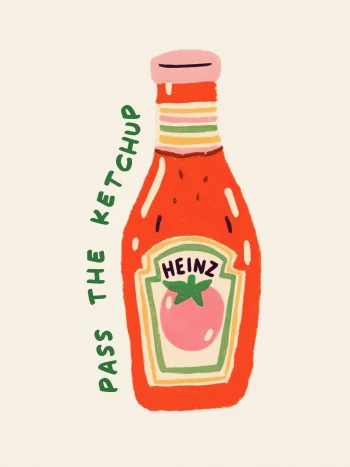 Ketchup üveg grafika falikép