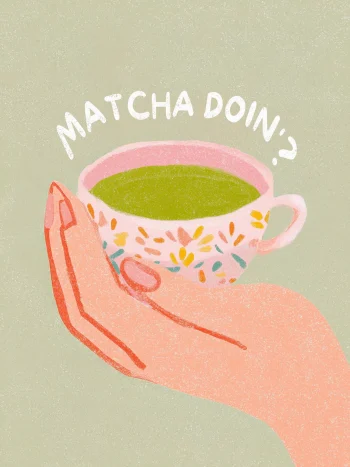Matcha tea illusztráció falikép