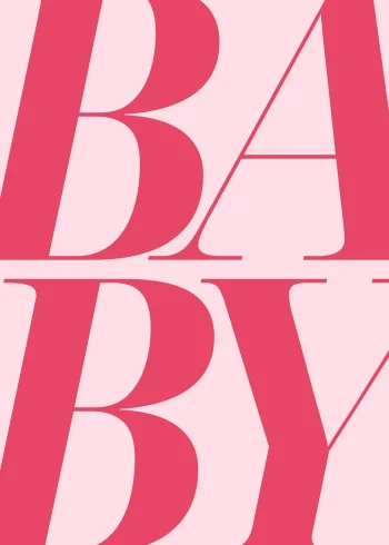 Baby pink tipográfia falikép