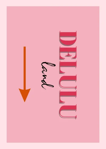 Delulu pink tipográfia falikép