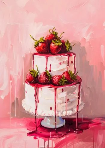 Epres csorgós torta festmény falikép