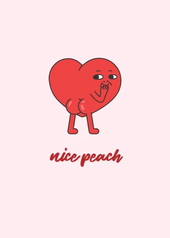 Nice Peach vicces szív karakter falikép