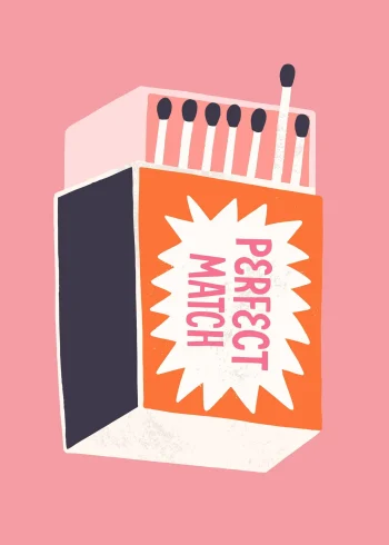 Perfect Match gyufásdoboz grafika falikép