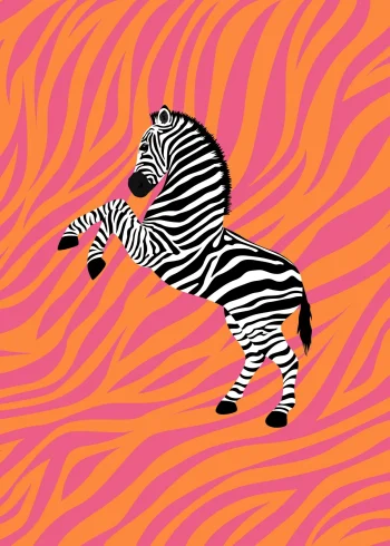 Zebra rózsaszín mintával falikép
