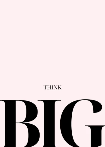 Think Big minimal tipográfia falikép