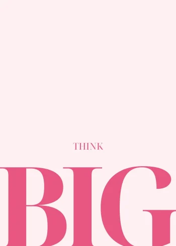 Think Big rózsaszín tipográfia falikép
