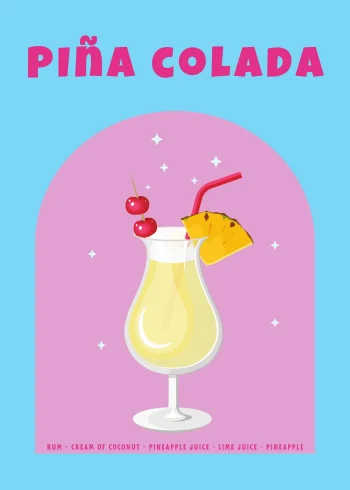 Piña Colada koktél falikép