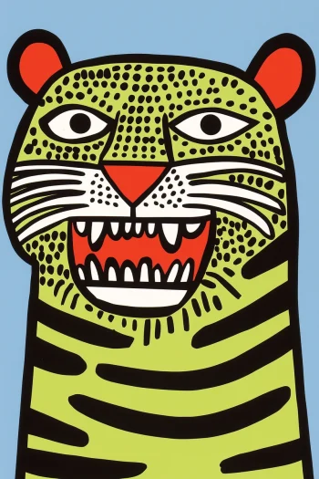 Pop art tigris falikép